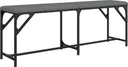 vidaXL - Eetkamerbank - 124x32x45 - cm - staal - en - stof - donkergrijs