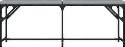 vidaXL - Eetkamerbank - 124x32x45 - cm - staal - en - stof - lichtgrijs