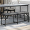 vidaXL - Eetkamerbank - 124x32x45 - cm - staal - en - stof - donkergrijs