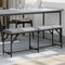 vidaXL - Eetkamerbank - 124x32x45 - cm - staal - en - stof - lichtgrijs