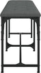 vidaXL - Eetkamerbank - 124x32x45 - cm - staal - en - stof - donkergrijs