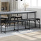 vidaXL - Eetkamerbank - 186x32x45 - cm - staal - en - kunstleer - zwart