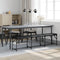 vidaXL - Eetkamerbank - 186x32x45 - cm - staal - en - kunstleer - zwart