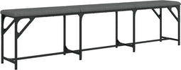 vidaXL - Eetkamerbank - 186x32x45 - cm - staal - en - stof - donkergrijs