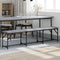 vidaXL - Eetkamerbank - 186x32x45 - cm - staal - en - stof - lichtgrijs