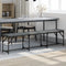 vidaXL - Eetkamerbank - 186x32x45 - cm - staal - en - stof - donkergrijs