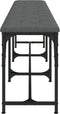vidaXL - Eetkamerbank - 186x32x45 - cm - staal - en - stof - donkergrijs