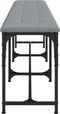 vidaXL - Eetkamerbank - 186x32x45 - cm - staal - en - stof - lichtgrijs