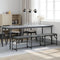 vidaXL - Eetkamerbank - 186x32x45 - cm - staal - en - stof - donkergrijs
