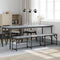 vidaXL - Eetkamerbank - 186x32x45 - cm - staal - en - stof - lichtgrijs