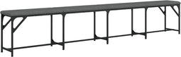 vidaXL - Eetkamerbank - 248x32x45 - cm - staal - en - stof - donkergrijs
