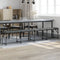 vidaXL - Eetkamerbank - 248x32x45 - cm - staal - en - stof - donkergrijs