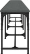 vidaXL - Eetkamerbank - 248x32x45 - cm - staal - en - stof - donkergrijs