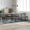 vidaXL - Eetkamerbank - 248x32x45 - cm - staal - en - stof - donkergrijs