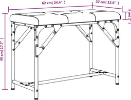 vidaXL - Eetkamerbank - 62x32x45 - cm - staal - en - kunstleer - zwart