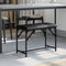 vidaXL - Eetkamerbank - 62x32x45 - cm - staal - en - kunstleer - zwart