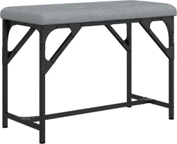 vidaXL - Eetkamerbank - 62x32x45 - cm - staal - en - stof - lichtgrijs