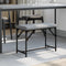 vidaXL - Eetkamerbank - 62x32x45 - cm - staal - en - stof - lichtgrijs