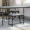 vidaXL - Eetkamerbank - 62x32x45 - cm - staal - en - stof - lichtgrijs
