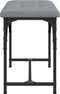 vidaXL - Eetkamerbank - 62x32x45 - cm - staal - en - stof - lichtgrijs