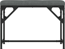 vidaXL - Eetkamerbank - 62x32x45 - cm - staal - en - stof - donkergrijs