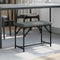 vidaXL - Eetkamerbank - 62x32x45 - cm - staal - en - stof - donkergrijs