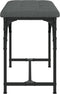vidaXL - Eetkamerbank - 62x32x45 - cm - staal - en - stof - donkergrijs