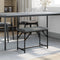 vidaXL - Eetkamerbank - 62x32x45 - cm - staal - en - stof - donkergrijs