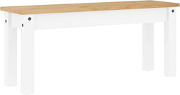 vidaXL - Eetkamerbank - Panama - 105x30x45 - cm - massief - grenenhout - wit