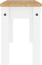 vidaXL - Eetkamerbank - Panama - 105x30x45 - cm - massief - grenenhout - wit