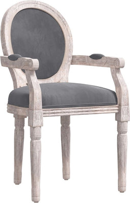 vidaXL - Eetkamerstoel - 54x56x96,5 - cm - fluweel - donkergrijs