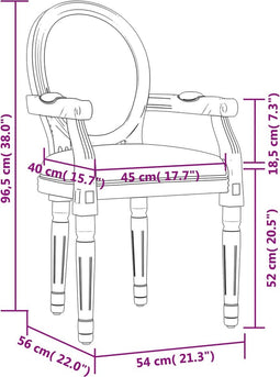 vidaXL - Eetkamerstoel - 54x56x96,5 - cm - stof - donkergrijs
