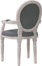 vidaXL - Eetkamerstoel - 54x56x96,5 - cm - stof - donkergrijs