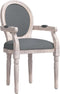 vidaXL - Eetkamerstoel - 54x56x96,5 - cm - stof - donkergrijs