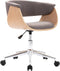 vidaXL - Eetkamerstoel - draaibaar - gebogen - hout - en - stof - taupe