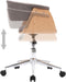 vidaXL - Eetkamerstoel - draaibaar - gebogen - hout - en - stof - taupe