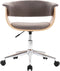 vidaXL - Eetkamerstoel - draaibaar - gebogen - hout - en - stof - taupe