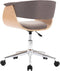 vidaXL - Eetkamerstoel - draaibaar - gebogen - hout - en - stof - taupe
