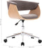 vidaXL - Eetkamerstoel - draaibaar - gebogen - hout - en - stof - taupe