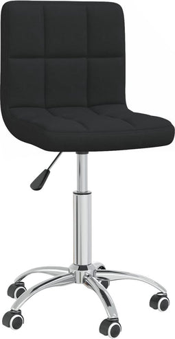 vidaXL - Eetkamerstoel - draaibaar - stof - zwart