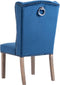 vidaXL - Eetkamerstoel - fluweel - blauw