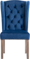 vidaXL - Eetkamerstoel - fluweel - blauw