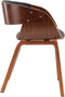 vidaXL - Eetkamerstoel - gebogen - hout - en - stof - grijs