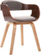 vidaXL - Eetkamerstoel - gebogen - hout - en - stof - taupe