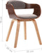 vidaXL - Eetkamerstoel - gebogen - hout - en - stof - taupe