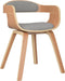 vidaXL - Eetkamerstoel - gebogen - hout - en - stof - taupe