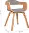 vidaXL - Eetkamerstoel - gebogen - hout - en - stof - taupe