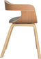 vidaXL - Eetkamerstoel - gebogen - hout - en - stof - taupe