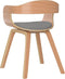 vidaXL - Eetkamerstoel - gebogen - hout - en - stof - taupe
