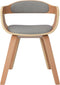 vidaXL - Eetkamerstoel - gebogen - hout - en - stof - taupe
